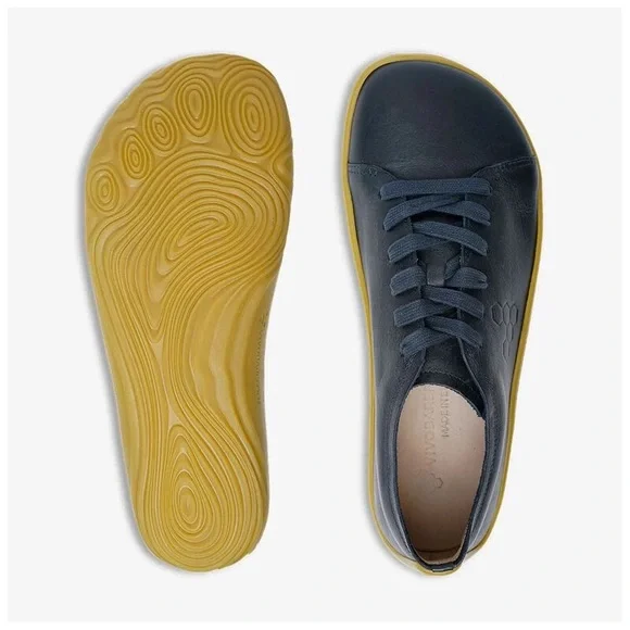 Vivobarefoot Addis Dark Blue Leather Shoes with Minimalist Design US12 Men - Picture 2 of 8